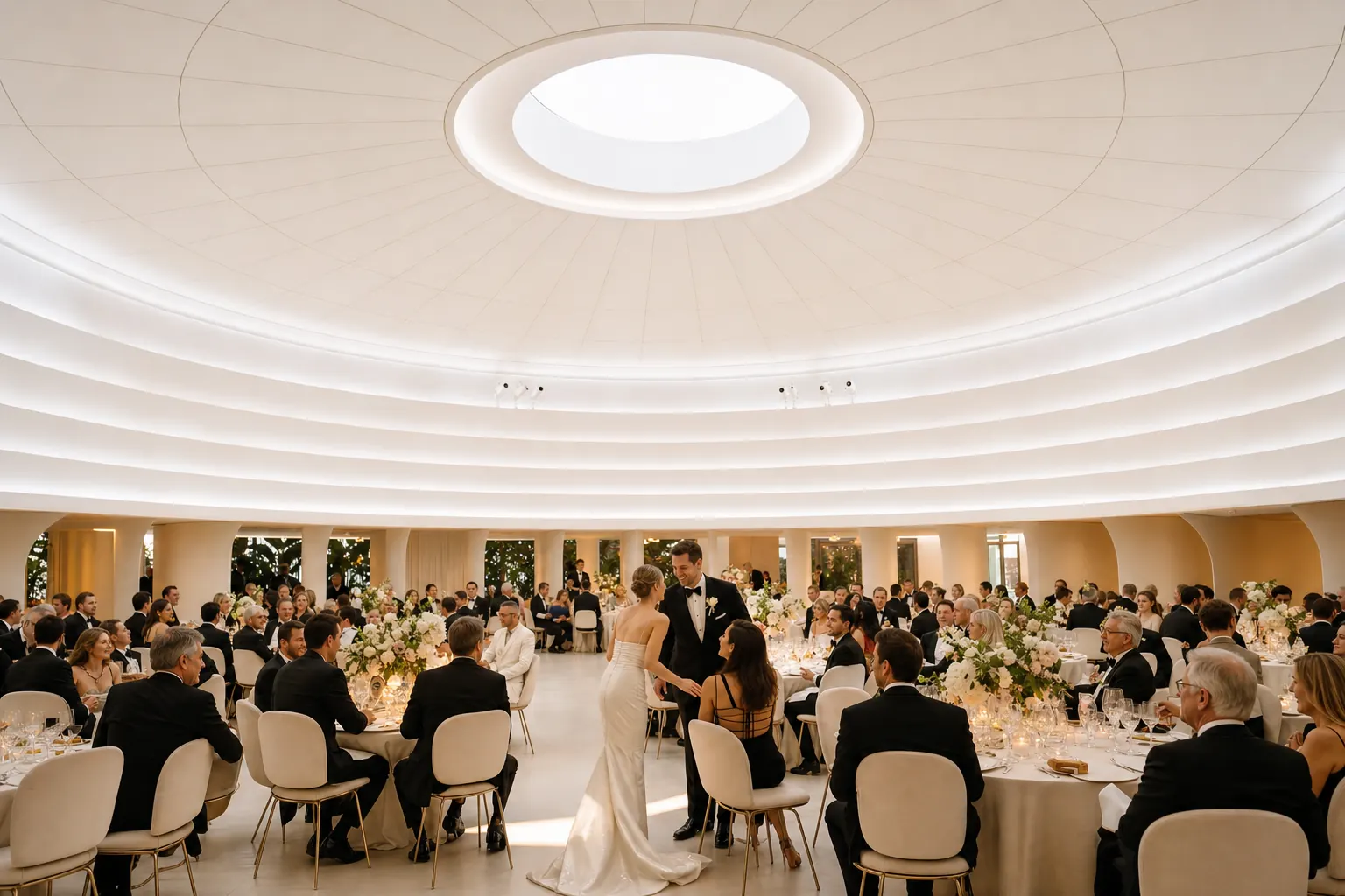 Wedding reception beneath a domed ceiling at Faena Hotel